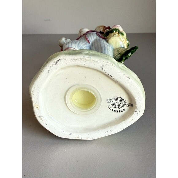 Fitz and Floyd rabbit shaker carrying basket of flowers. Salt Shaker - Picture 5 of 5